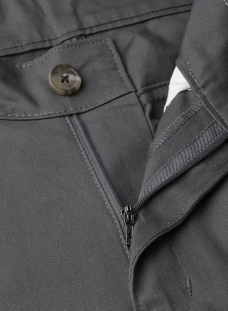 هوبرهولمي Dark Grey Slim Fit Cargo Trousers for Men