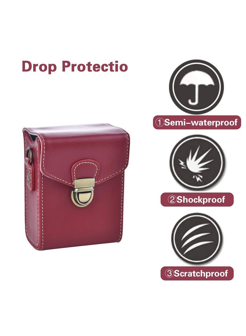 Camera Case for Sony RX100 & HX Series - Retro Leather Case for Ricoh GR IIIx/Ricoh GR III II/Canon G7X II/G7X III/SX720/SX730/SX740/G9X/G9X II (Red) - Image 5