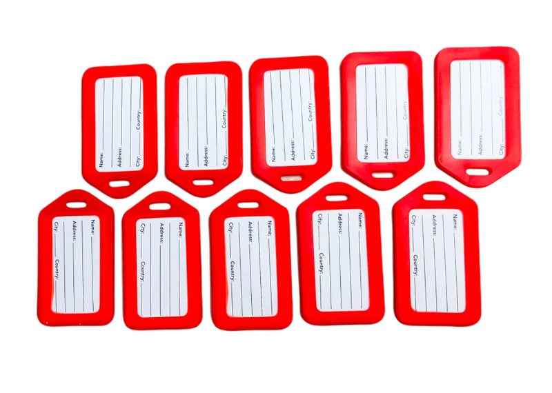 Kidultz(Pack of 12) Luggage Tags, Smart Tags for Travel suitcases, School Bags, etc..for Easily Identification of Bags Available with Silicon Band(Red) - Image 5