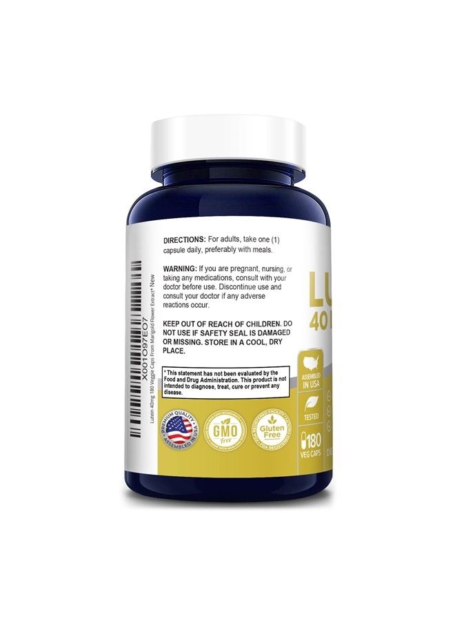 NusaPure Lutein 40mg 180 Veggie Capsules (Non-GMO & Gluten Free) - Image 3