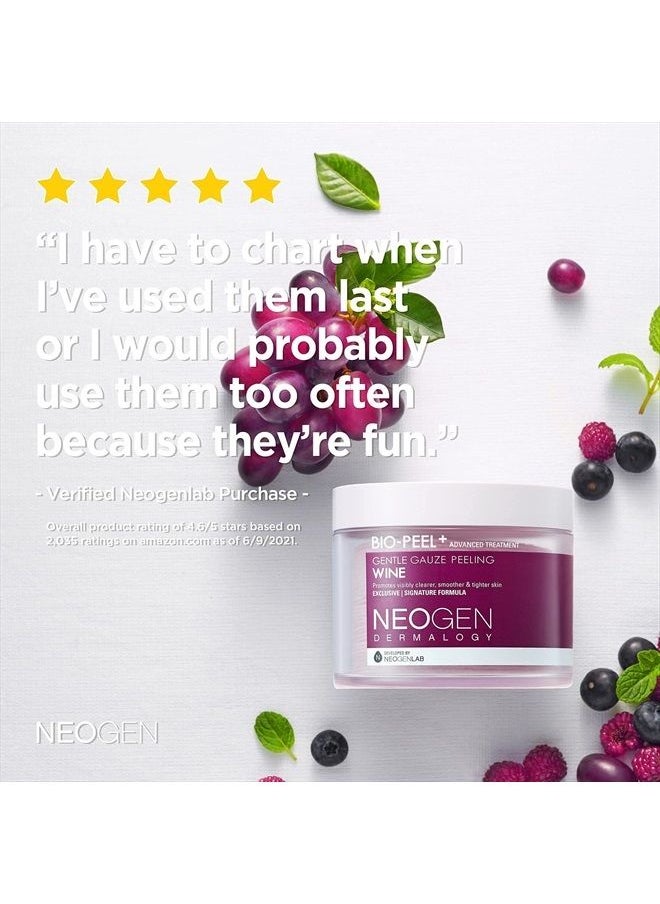 DERMALOGY by NEOGENLAB Bio-Peel Gauze Peeling Pads (Wine, 30 pads) - Exfoliating & Firming Peeling Pad with PHA & Red Wine & Resveratrol & Acid Hyaluronic - Korean Skin Care  - Image 3