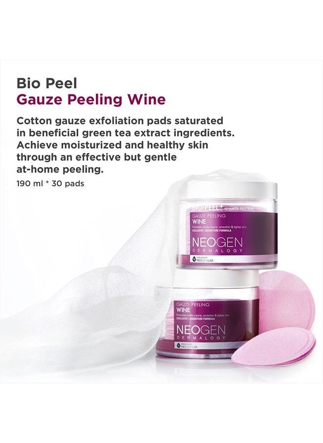 DERMALOGY by NEOGENLAB Bio-Peel Gauze Peeling Pads (Wine, 30 pads) - Exfoliating & Firming Peeling Pad with PHA & Red Wine & Resveratrol & Acid Hyaluronic - Korean Skin Care  - Image 4