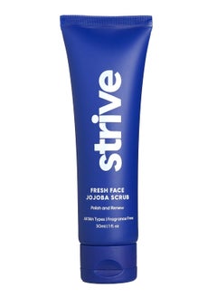 Strive Strive - Fresh Face Jojoba Scrub - Mens Face Scrub, Fragrance Free, Smooth, Clear Skin, Refreshing with Aloe Vera, Centella Asiatica, Hyaluronic Acid & Niacinamide - For All Skin Types - 30 ML 
