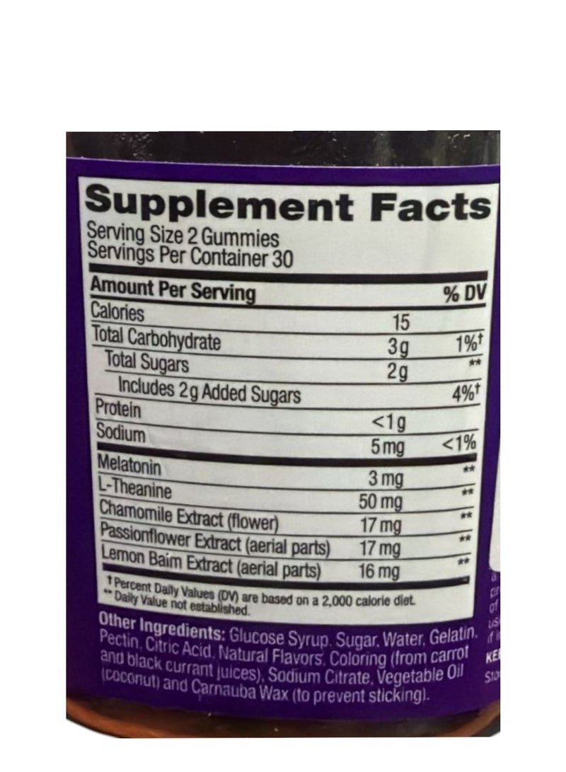 OLLY Sleep Gummy, Occasional Sleep Support, 3 mg Melatonin, L-Theanine, Chamomile, Lemon Balm, Sleep Aid, Strawberry, 60 Count - Image 4
