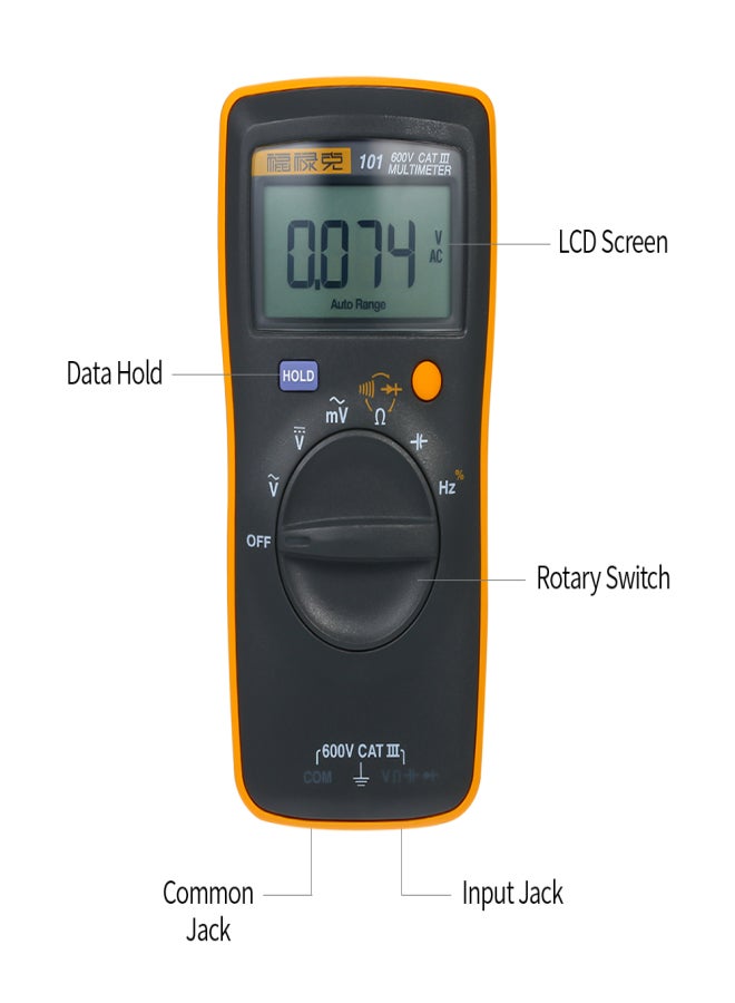 FLUKE FLUKE F101 Mini Palm-sized Multimeter Portable Digital Multimeter Handheld Voltmeter 600V 6000 Counts Voltage Meter Universal Meter Measuring AC/DC Voltage Resistance Capacitance Frequency Diode - Image 5