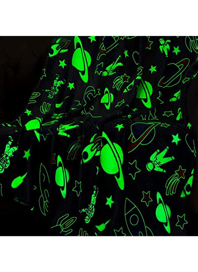 FASHION HOME Kids Glow in The Dark Blanket Soft Throw All Seasons for Couch Sofa Bed 150 x 120cm  - Image 2