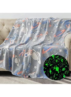 FASHION HOME Kids Glow in The Dark Blanket Soft Throw All Seasons for Couch Sofa Bed 150 x 120cm  - Image 1