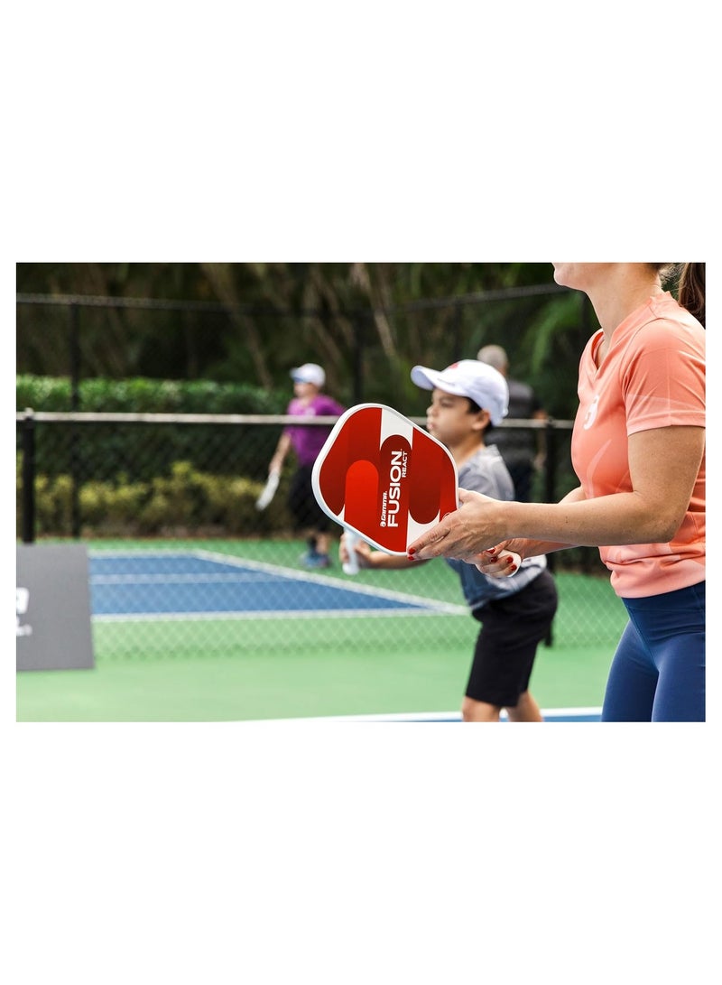 Gamma GAMMA Fusion React Pickleball Paddle, Extra-Wide Fiberglass Surface Boosts Hit Potential for Beginners, Red  - Image 4