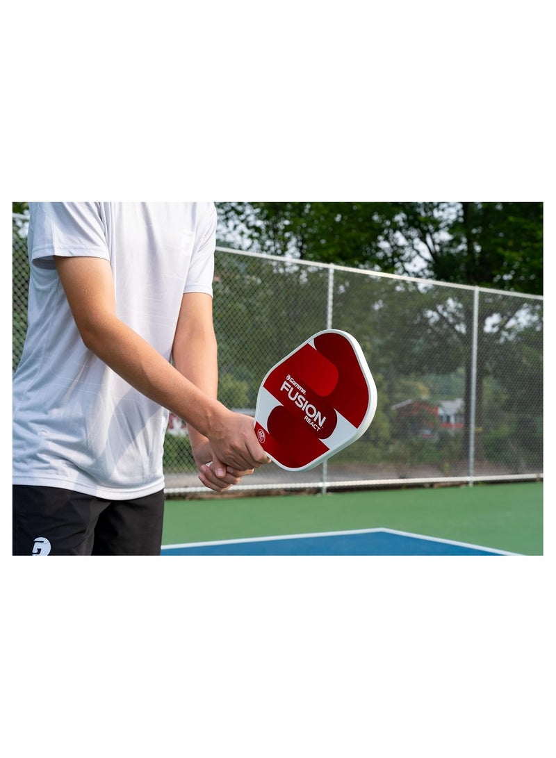 Gamma GAMMA Fusion React Pickleball Paddle, Extra-Wide Fiberglass Surface Boosts Hit Potential for Beginners, Red  - Image 3