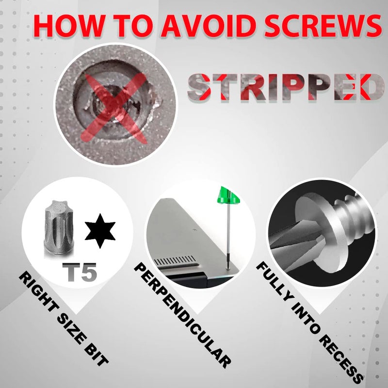 LeFix 12PCS M2x3 Torx T5 Screws + 1 Screwdriver Compatible with Dell XPS 13 9343 9350 9360 |XPS 15 9550 9560 9570|Precision M5510 5520 5530 5540,for Razer Blade,HP Envy 13|for Beat Studio 2 3(Black) - Image 4