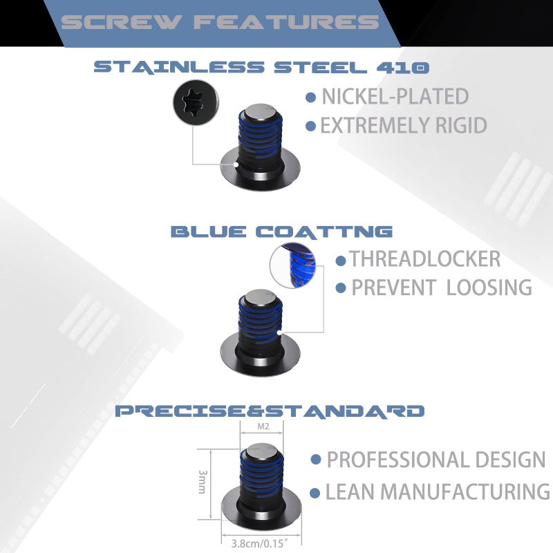 LeFix 12PCS M2x3 Torx T5 Screws + 1 Screwdriver Compatible with Dell XPS 13 9343 9350 9360 |XPS 15 9550 9560 9570|Precision M5510 5520 5530 5540,for Razer Blade,HP Envy 13|for Beat Studio 2 3(Black) - Image 3