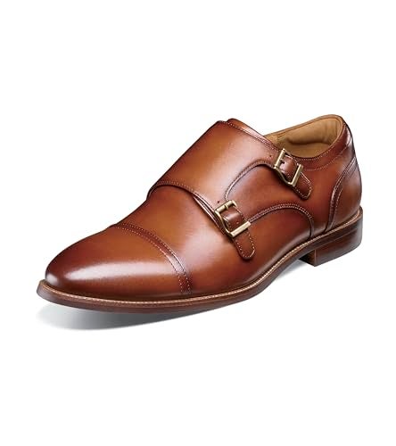 Florsheim Mens Rubano Cap Toe Double Monk Oxford Cognac 105 Wide - Image 1