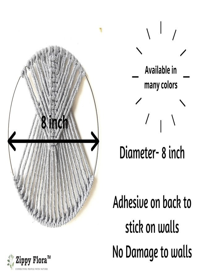 Zippy Flora Handmade Macrame Cotton Wall Plates (Pack of 1, Sea-green) - Image 3