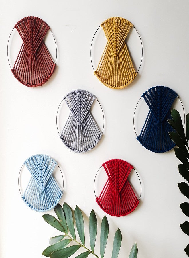 Zippy Flora Handmade Macrame Cotton Wall Plates (Pack of 1, Sea-green) - Image 4