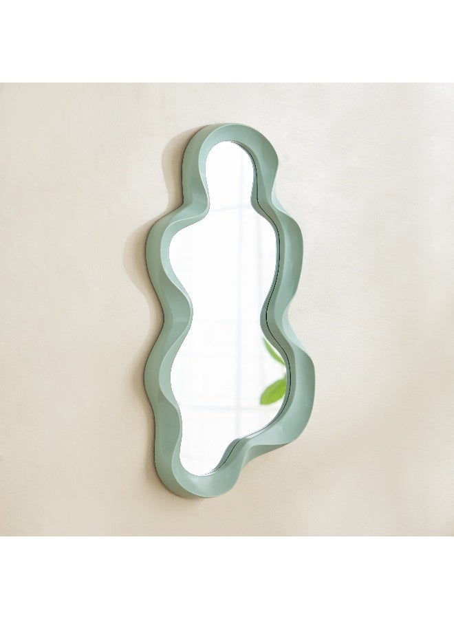 Home Box مرآة جدارية تجريدية باللون الأخضر لتزيين المنزل - Image 1