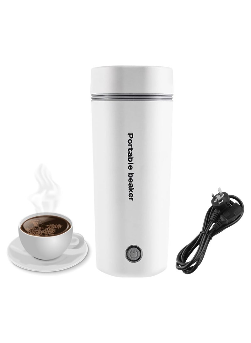 Vitacelli Portable Electric Kettle, Stainless Steel Liner Travel Electric Cup Home Mini Heating Teapot Fast Cooking Single Cup Water Heater 350ml Hot Water Bottle (White)  - Image 1