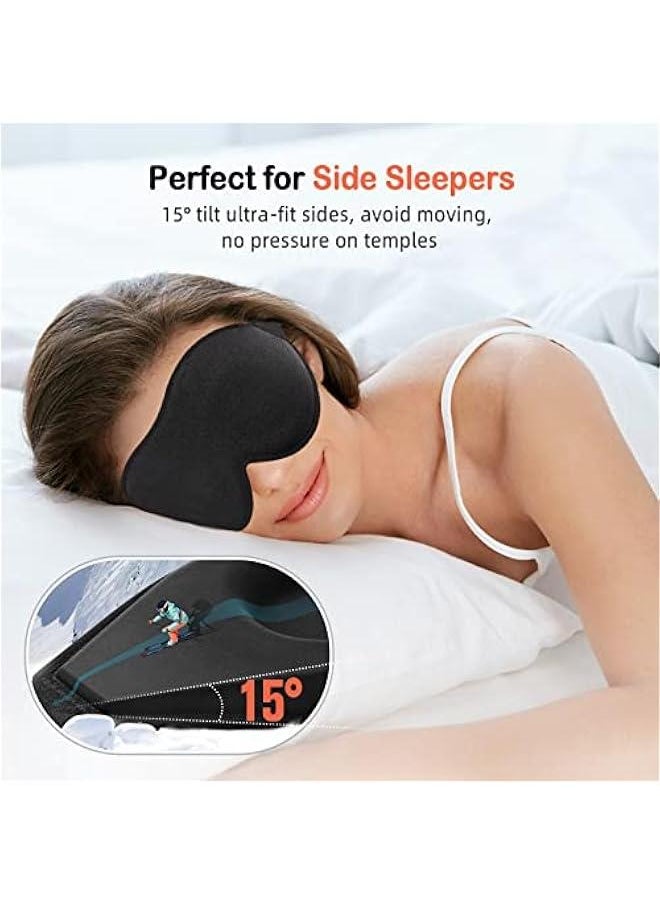 Soft Sleep Mask for Side Sleeper Men and Women, Light Blocking Eye Mask, 3D Contoured Cup for Comfortable Sleep, Adjustable Strap, Ideal for Travel and Naps
