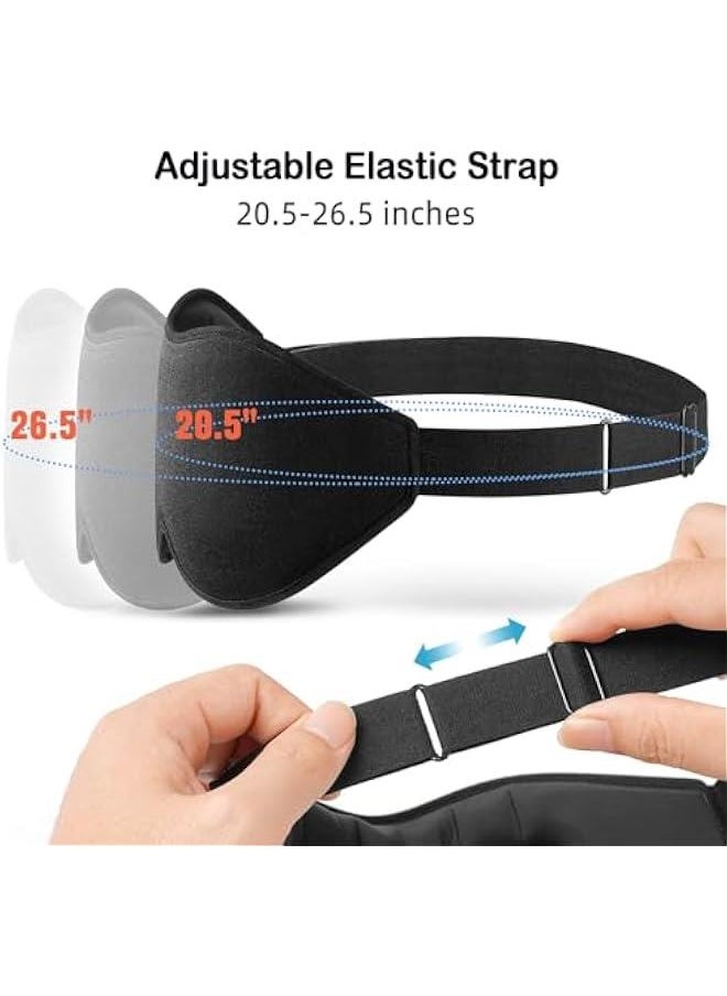Soft Sleep Mask for Side Sleeper Men and Women, Light Blocking Eye Mask, 3D Contoured Cup for Comfortable Sleep, Adjustable Strap, Ideal for Travel and Naps