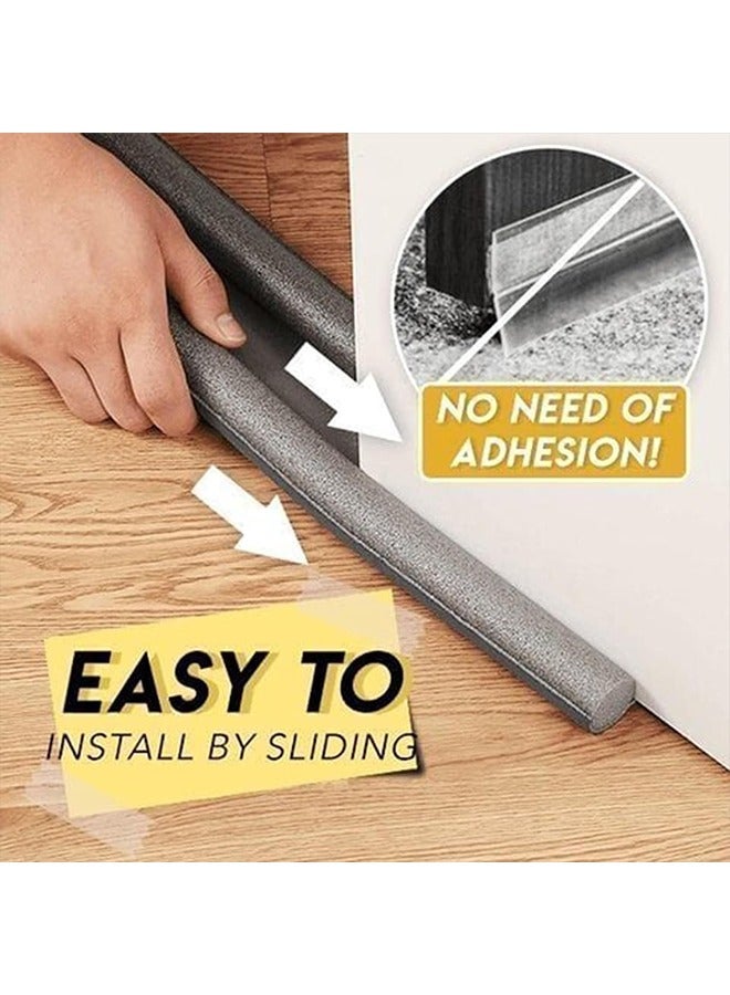 Door Draft Stoppers for Bottom of Doors Brown Adjustable Double Under Draft Blocker for Cats Door Seal Insulation Strip Door Air Stopper Door Sweep for Side of Door Gap Filler  - Image 4