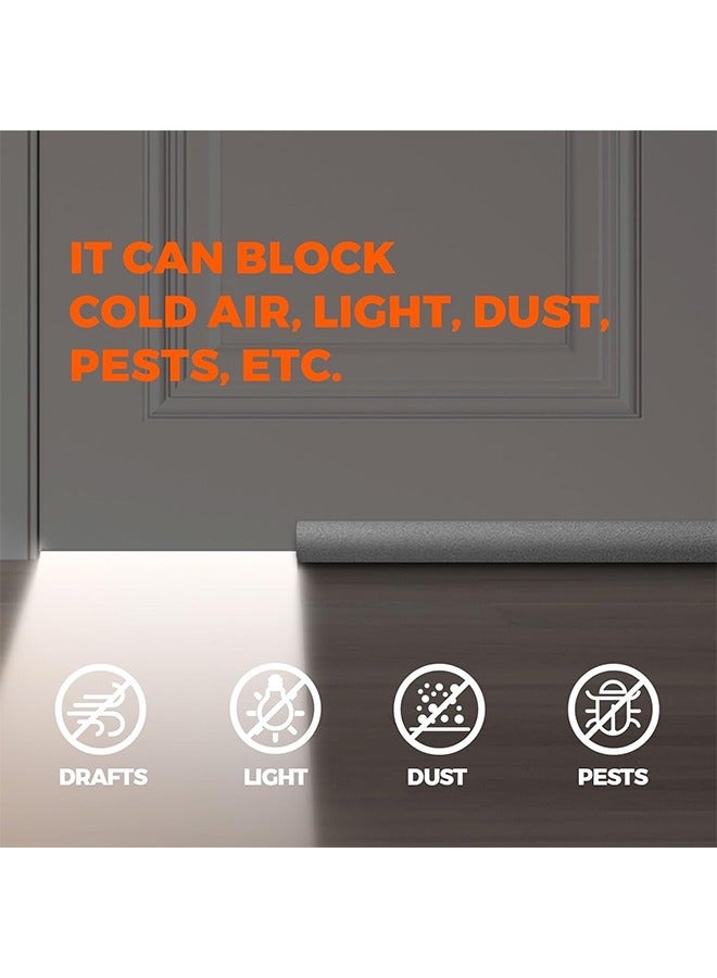 Door Draft Stoppers for Bottom of Doors Brown Adjustable Double Under Draft Blocker for Cats Door Seal Insulation Strip Door Air Stopper Door Sweep for Side of Door Gap Filler  - Image 5
