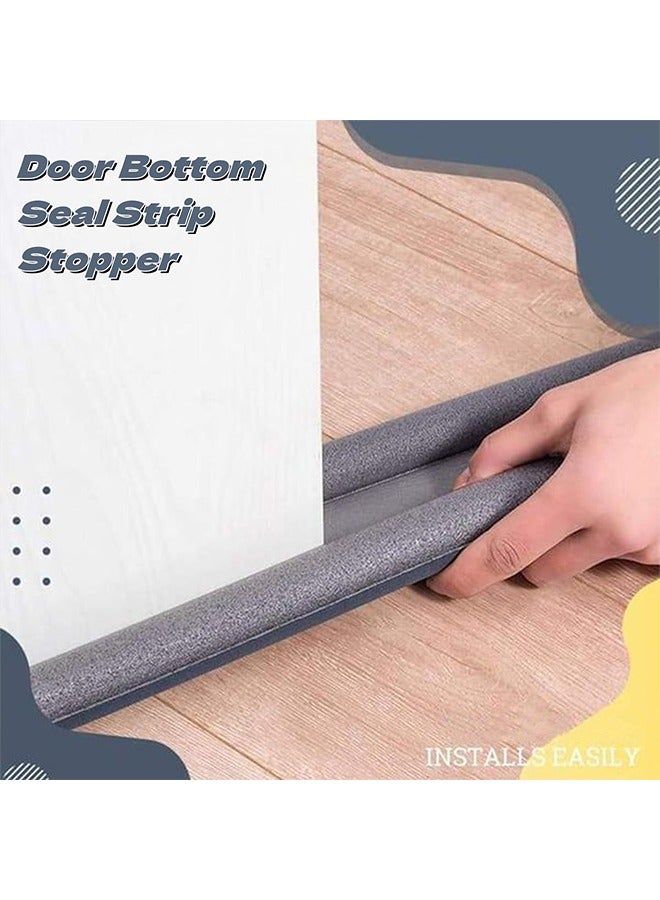 Door Draft Stoppers for Bottom of Doors Brown Adjustable Double Under Draft Blocker for Cats Door Seal Insulation Strip Door Air Stopper Door Sweep for Side of Door Gap Filler  - Image 2