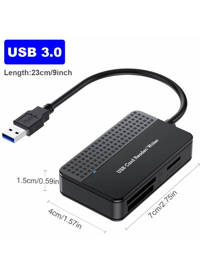 KOWVOWZ Memory Card Reader, 4-in-1 Memory Card Adapter External For Micro SD CF MS TF, USB 3.0 Compact High-Speed Flash Camera Adapter Reader for PC Laptop Camera Computer - Image 2