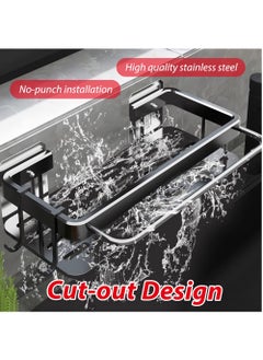 KASTWAVE Kitchen Sink Storage Shelf, Stainless Steel Kitchen Faucet Sponge Holder, Kitchen Washing up Organiser, Kitchen Multifunctional Sink Caddy Removable Kitchen Sink Organiser  - Image 4