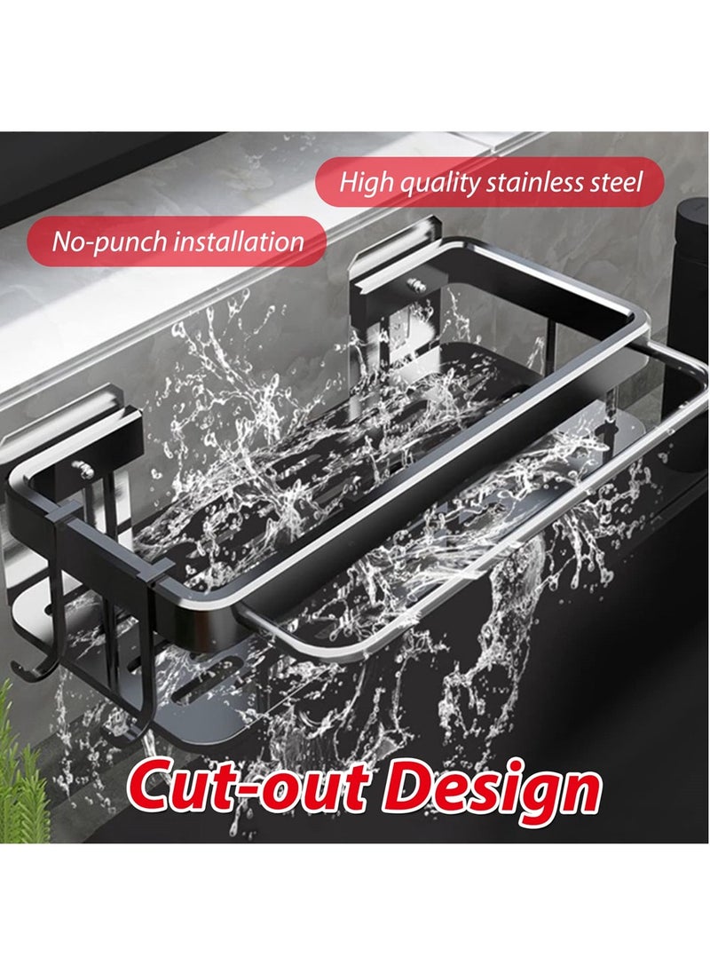 KASTWAVE - Kitchen Sink Storage Shelf, Stainless Steel Kitchen Faucet Sponge Holder, Kitchen Washing up Organiser, Kitchen Multifunctional Sink Caddy Removable Kitchen Sink Organiser - Image 1