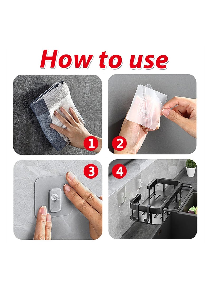 KASTWAVE - Kitchen Sink Storage Shelf, Stainless Steel Kitchen Faucet Sponge Holder, Kitchen Washing up Organiser, Kitchen Multifunctional Sink Caddy Removable Kitchen Sink Organiser - Image 1