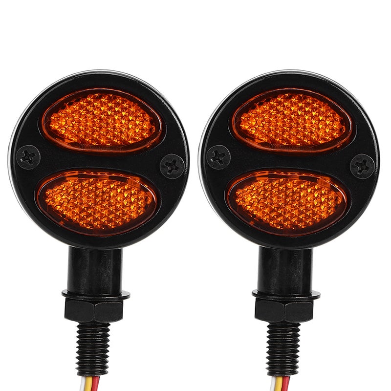 إشارات تلوين للدراجة النارية بأضواء LED ومصباح فرامل وغلاف معدني وموميضات 12 فولت 4 أسلاك سوداء - Image 3