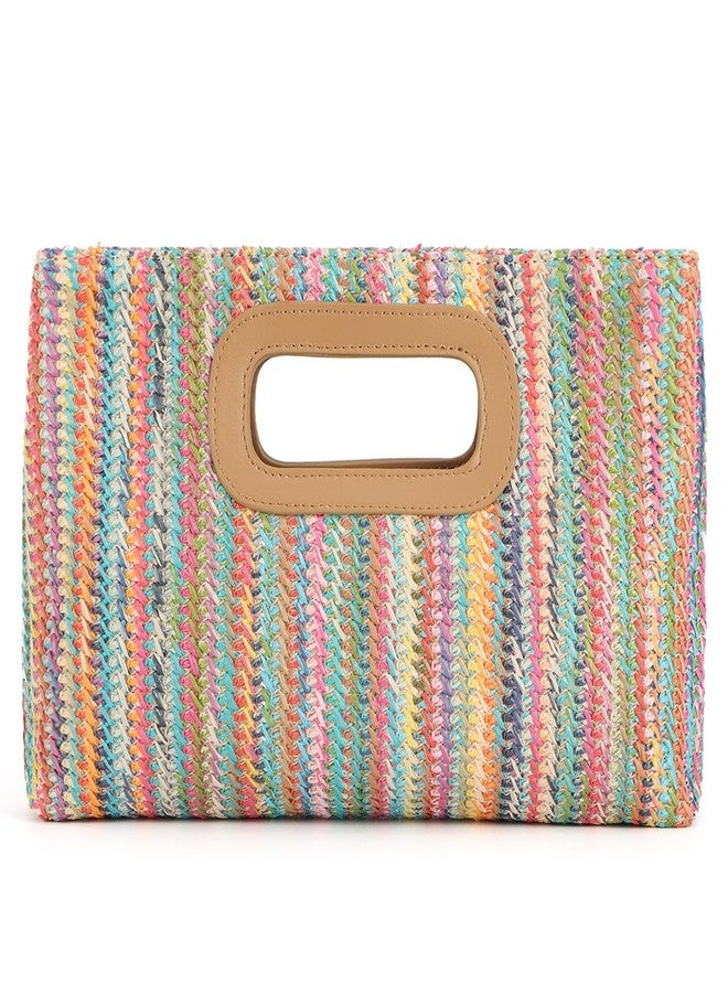 KUANG! Women's Clutch Handbags Top Handle Woven Straw Clutch Purse Shoulder Crossbody Bag Summer Raffia Bag - Image 1