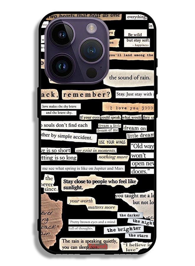 Tolwak Apple iPhone 14 Pro Protective Case Quotes Stickers - Image 2