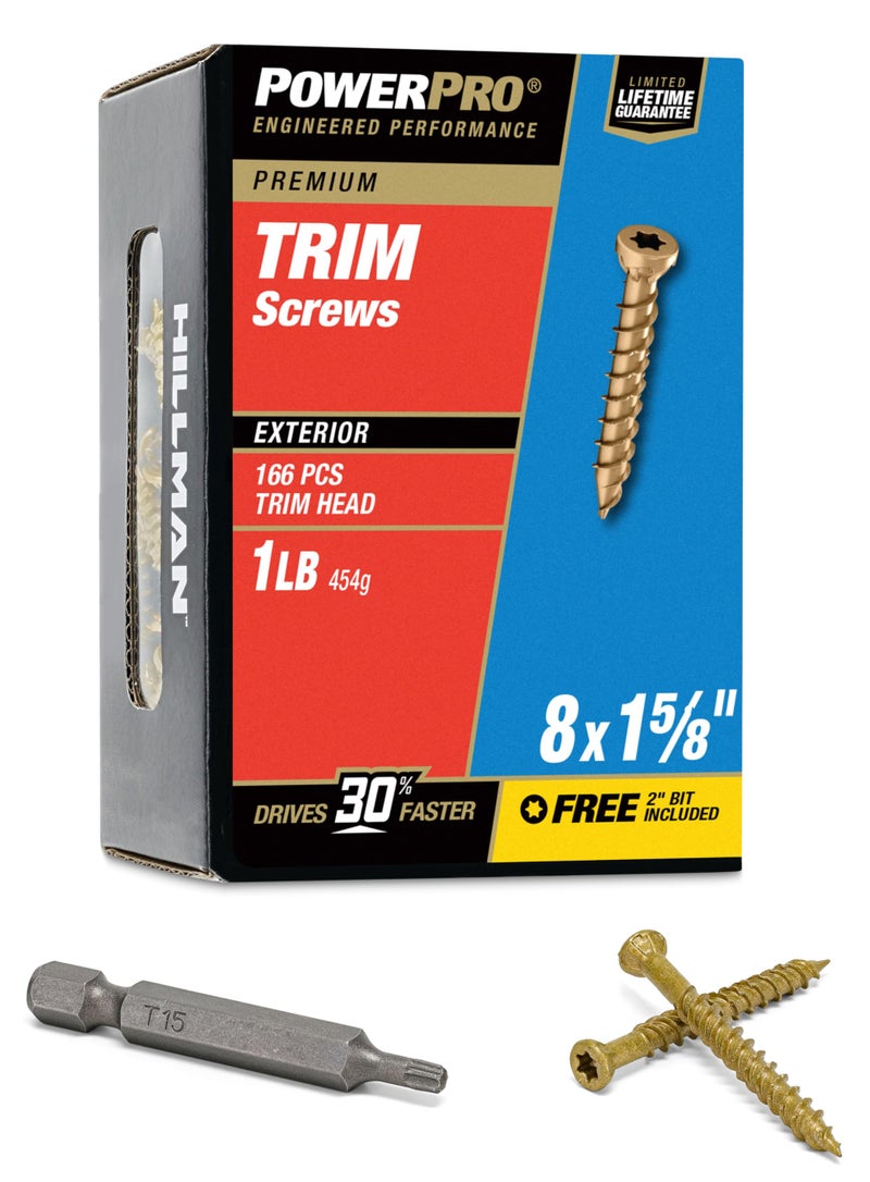 Power Pro Premium Exterior Trim Screws (#8 x 1-5/8") - 1lb Box - Image 1