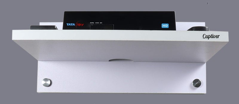 Captiver Wall Mounted Set Top Box Holder (White)||Setup Box Stand for Home | Wall Mount Stylish WiFi Router Holder TV Cabinet Living Room Furniture - Image 3