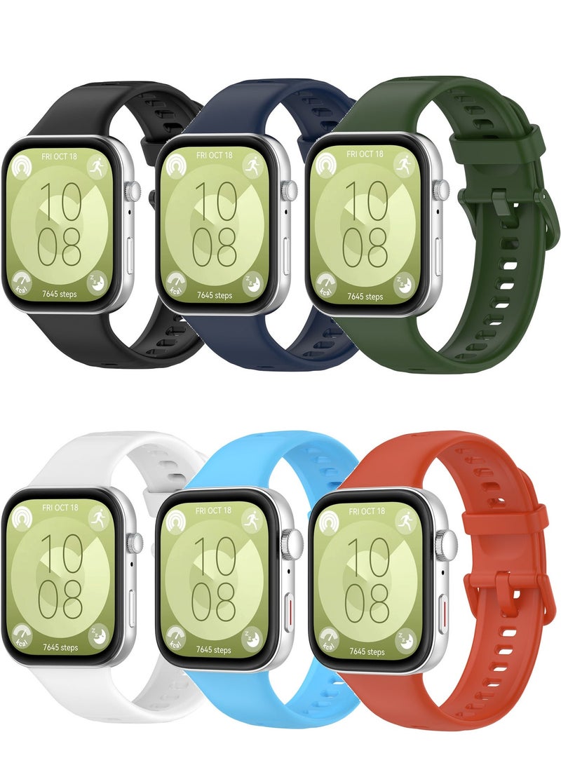 حَبْل تِك 6 قطع حزام سيليكون رياضي لساعة هواوي الذكية Fit 5 / Fit 5 Pro / Fit 3 / Fit 4 / Fit 4 Pro - Image 1