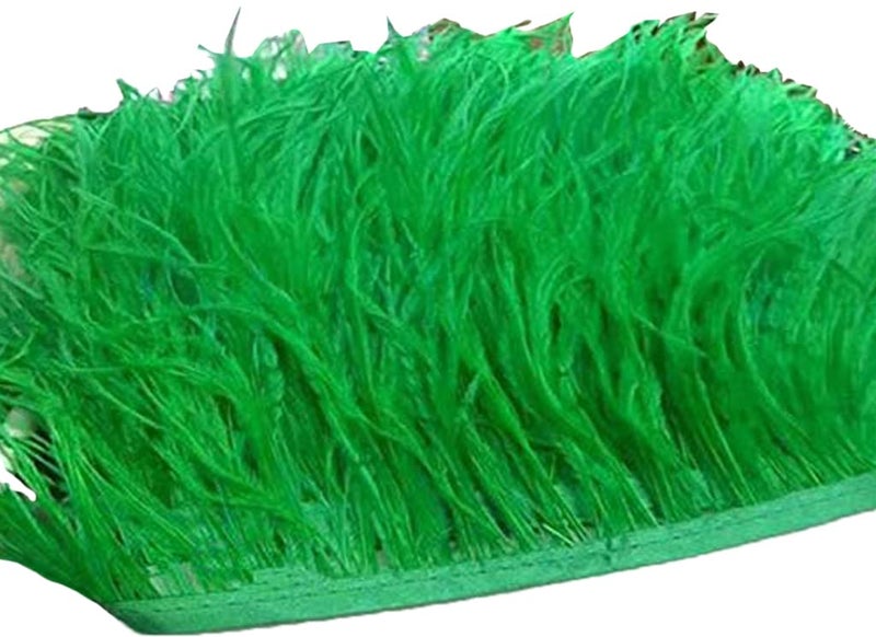 34 Colours Quality Ostrich Feather Trimming Fringe for Millinery Craft Dress Making Grass Green