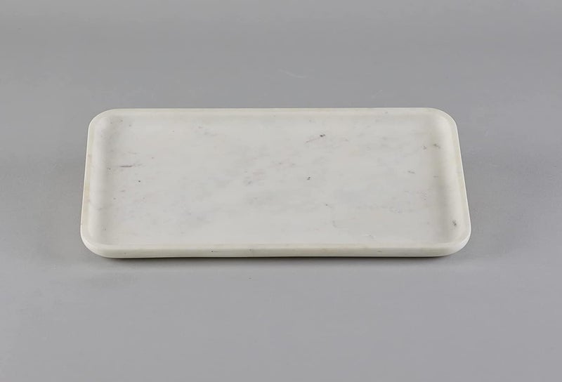 MBSC White Marble Tray - Multipurpose Serving Platter for Bathroom, Kitchen, Dining Table & Vanity Decor | Elegant Gift Item (Rectangular) - Image 2