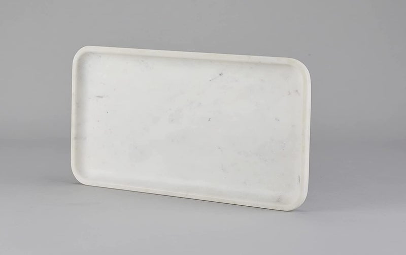 MBSC White Marble Tray - Multipurpose Serving Platter for Bathroom, Kitchen, Dining Table & Vanity Decor | Elegant Gift Item (Rectangular) - Image 1