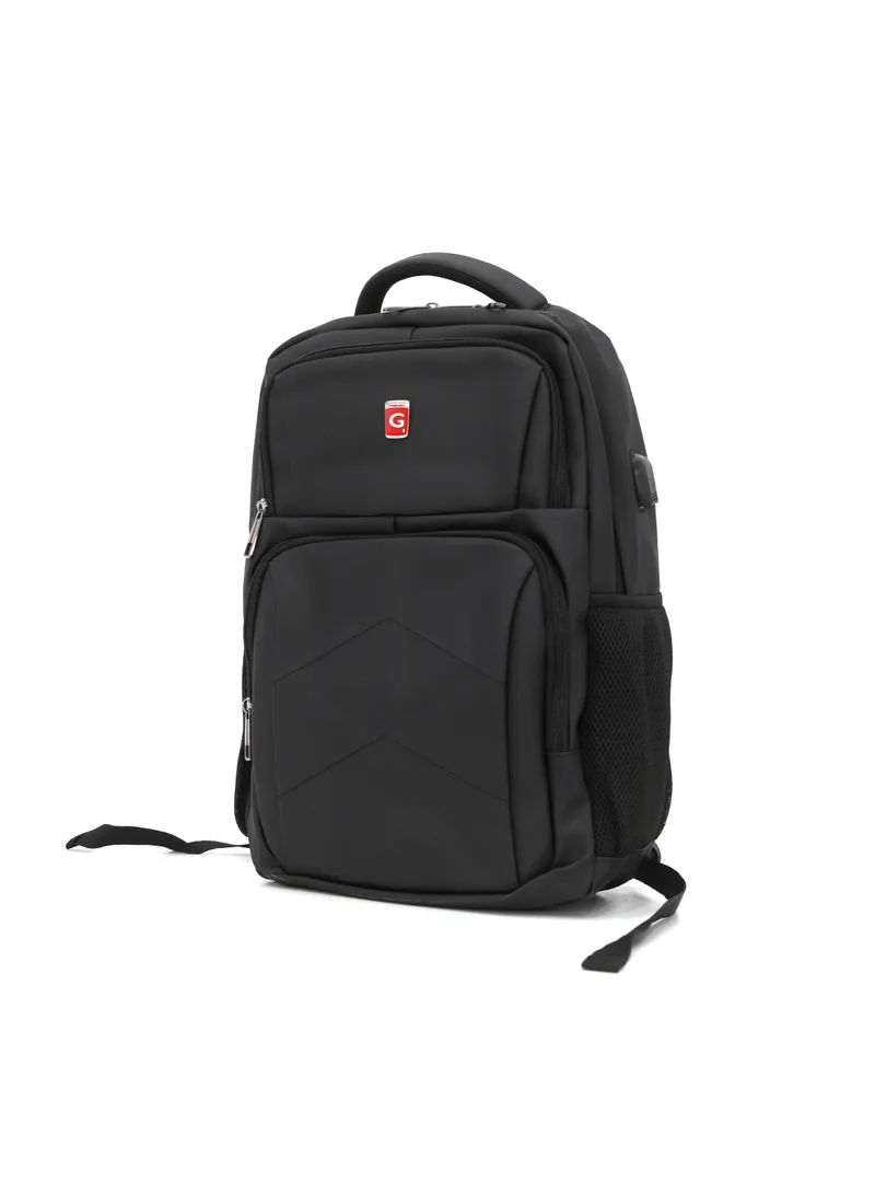 جيوردانو GIORDANO Unisex Laptop Backpack, Water-Resistant Business & Travel Backpack with USB Charging Port, Fits Up to 15.6 Inch Laptop, Black