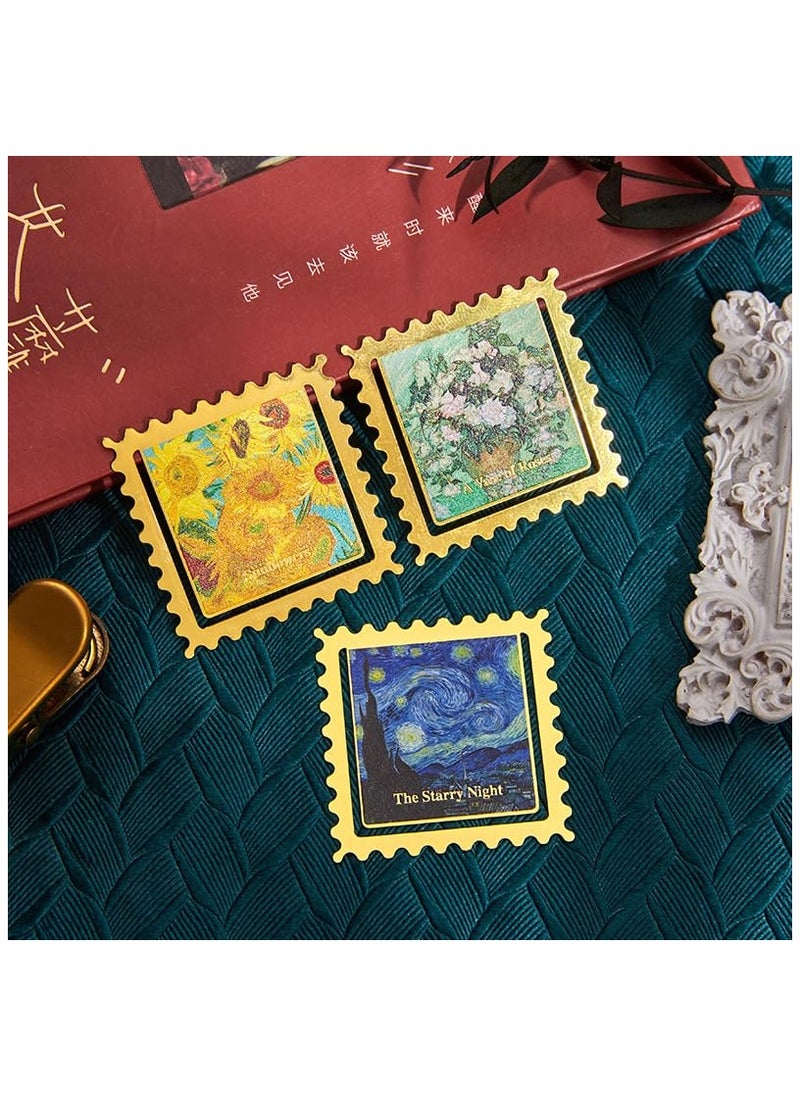 SYOSI - Metal Clip Bookmarks 4 PCS, Vintage oil painting bookmark, Book Marker Unique for Girl, Book Lovers, Teacher Appreciation Gifts Thank You Presents for Readers Friends - Van Gogh Starry Night - Image 1