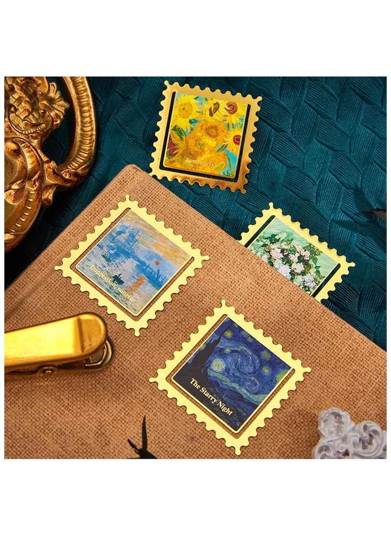 SYOSI - Metal Clip Bookmarks 4 PCS, Vintage oil painting bookmark, Book Marker Unique for Girl, Book Lovers, Teacher Appreciation Gifts Thank You Presents for Readers Friends - Van Gogh Starry Night - Image 1