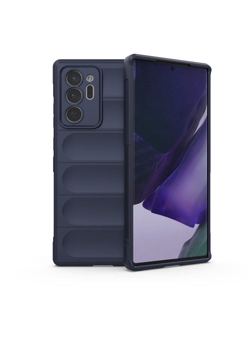 جراب موبايل ماجيك شيلد  سيليكون مضاد للصدمات وحمايه للكاميرا متوافق Samsung Galaxy Note 20 Ultra  (ازرق غامق) - Image 1
