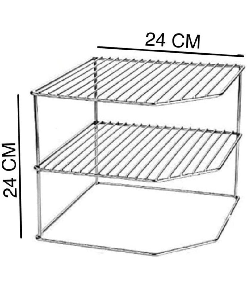 Cri8Hub 2 Pcs Stainless Steel Chakla Belan Tawa Chimta Stand 4 In 1 With 3-Tier Wall Mount Storage Corners Rack For Kitchen Plate Dish Corner Shelf Rack Stand Holder (Pack Of 2) - Image 2