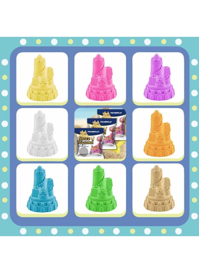 Generic - Space Toy Sand Suit Fire Starry Sky Safety Non-toxic Colored Sand Non-sticky Hand Magic Sand Power Mud Children's Toys-Color:Need Multi-color Message Notes-Specifications:1.5kg Set + Sea, Land And Air + Storage Box + 60*45 Air Cushion - Image 1