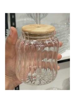 Elegant Ribbed Pyrex Glass Cup – Dual-Use for Hot and Cold Drinks, Clear & Pure