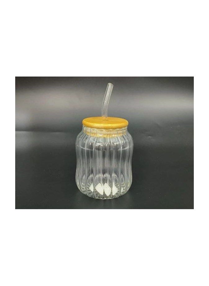 Generic - Elegant Ribbed Pyrex Glass Cup – Dual-Use for Hot and Cold Drinks, Clear & Pure - Image 1