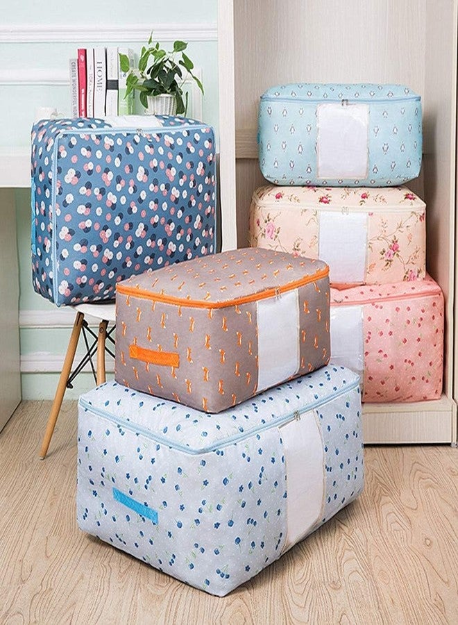 Mockery Foldable Waterproof Reusable And Washable Printed Square Bag Storage Organiser Bags For Storing Blankets, Clothes, Pillows, Cushions, Cosmetic Kit, Towels,Shoes(Orange Color) (1) - Image 3