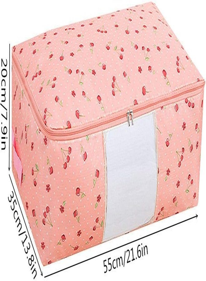 Mockery Foldable Waterproof Reusable And Washable Printed Square Bag Storage Organiser Bags For Storing Blankets, Clothes, Pillows, Cushions, Cosmetic Kit, Towels,Shoes(Orange Color) (1) - Image 2