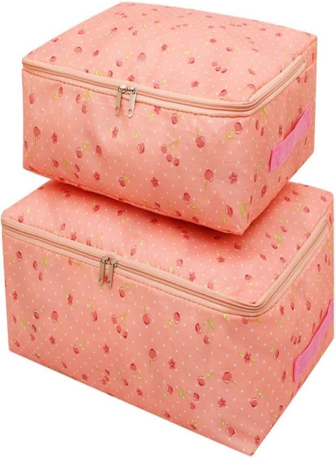 Mockery Foldable Waterproof Reusable And Washable Printed Square Bag Storage Organiser Bags For Storing Blankets, Clothes, Pillows, Cushions, Cosmetic Kit, Towels,Shoes(Orange Color) (1) - Image 1