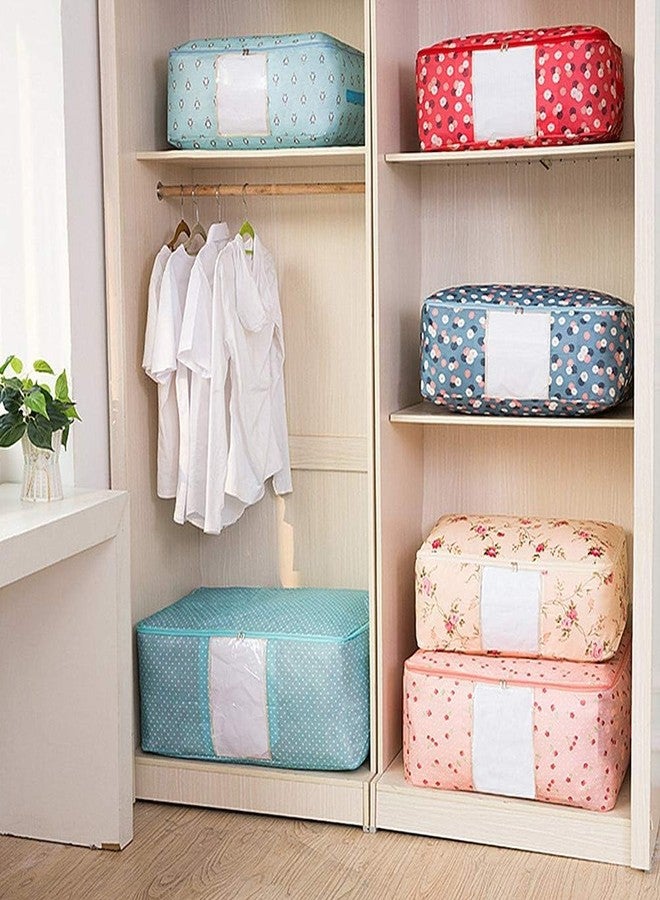 Mockery Foldable Waterproof Reusable And Washable Printed Square Bag Storage Organiser Bags For Storing Blankets, Clothes, Pillows, Cushions, Cosmetic Kit, Towels,Shoes(Orange Color) (1) - Image 4